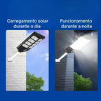 Luminária LED Solar Potência 1000W + Sensor de Presença e Controle Remoto
